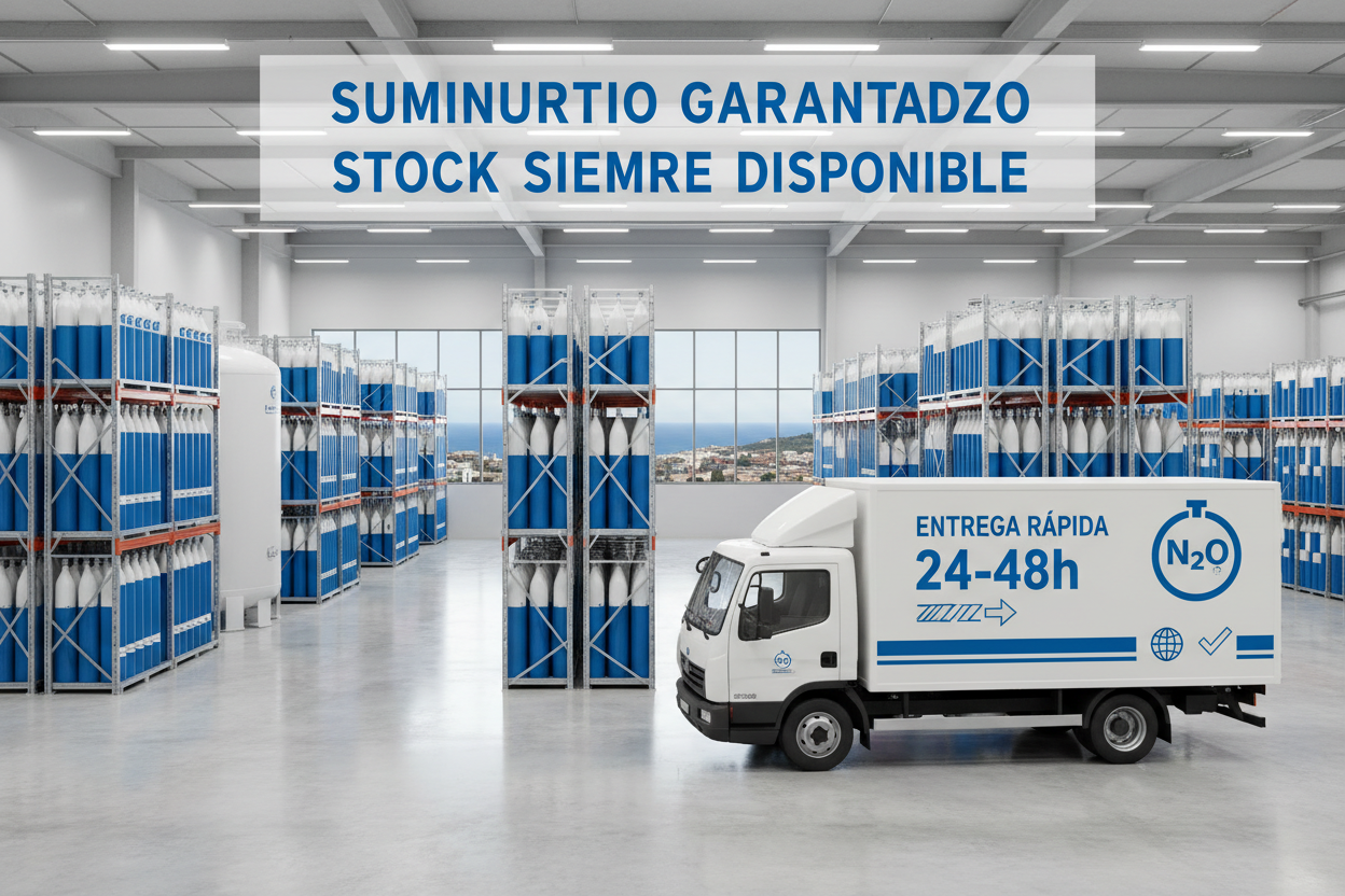 Proveedor de N2O en Málaga con envío rápido 24–48h y stock garantizado
