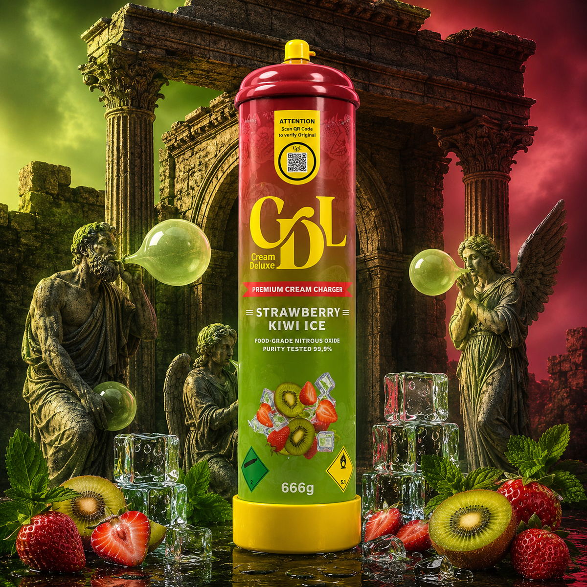 Cream Deluxe Strawberry Kiwi Ice 666 g – Fresa y Kiwi