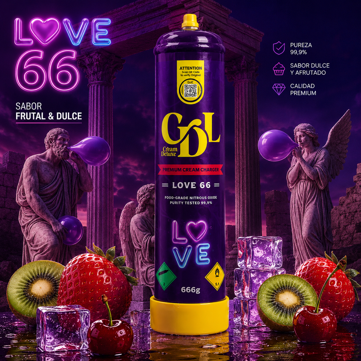 Cream Deluxe Love 66 666 g – Sabor Frutal y Dulce