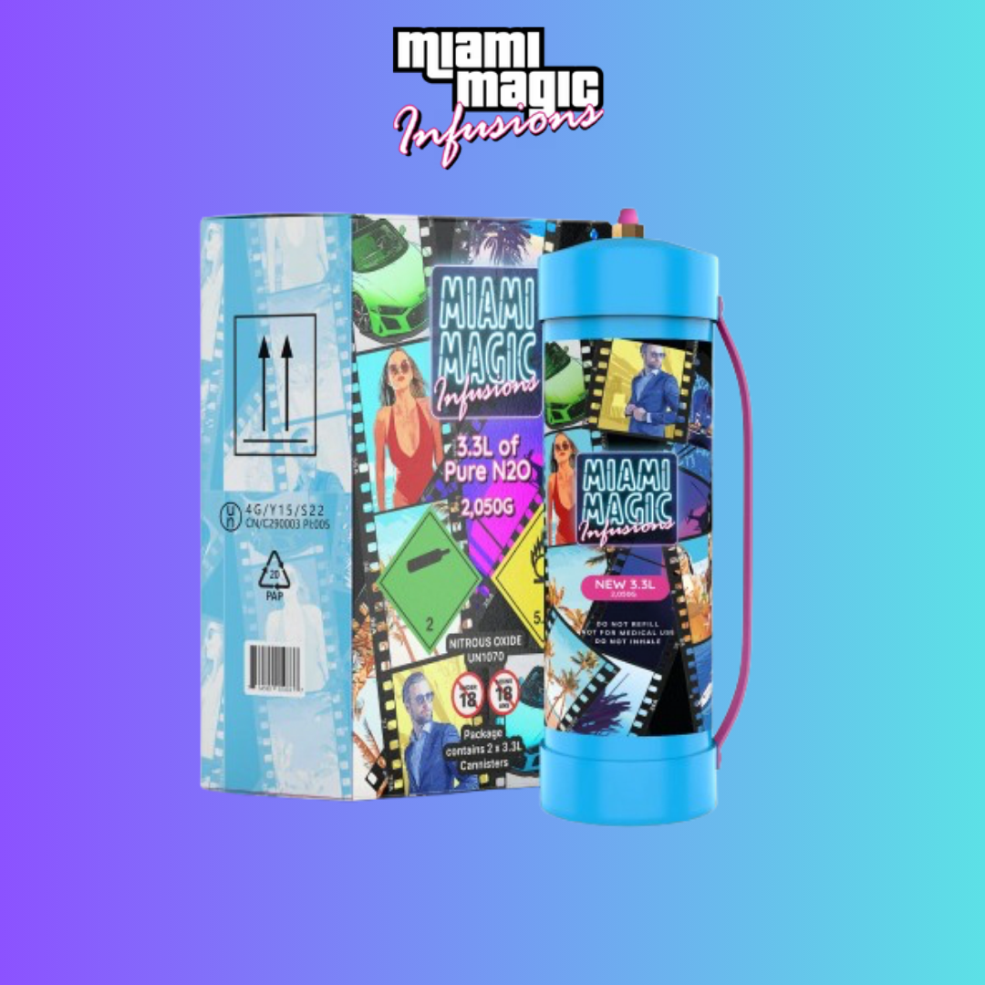 🟡 2X2KG (pack de 2) Miami Magic Infusions 2050g/ 3.3L N2O Cannister