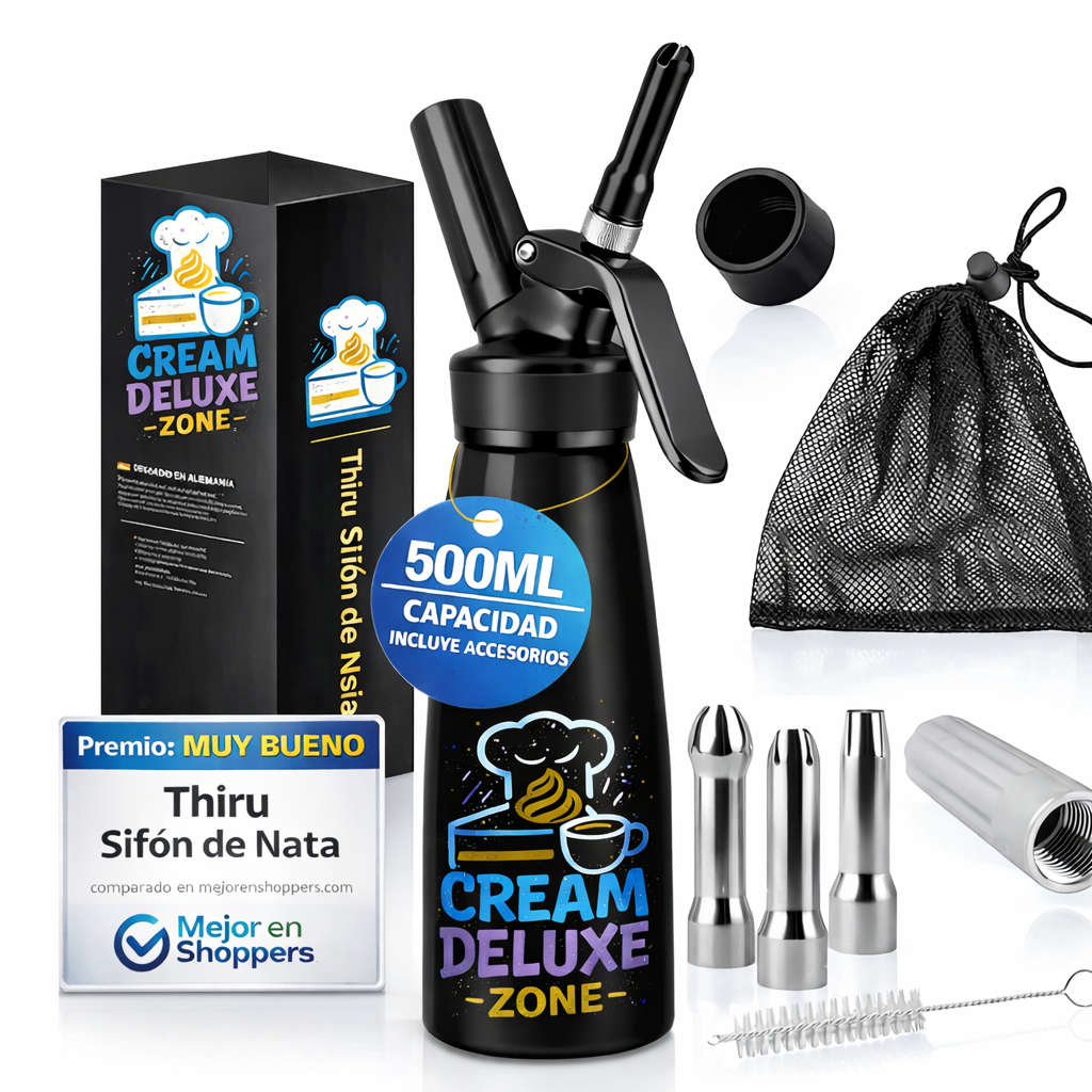 Sifón de Nata Profesional 500 ml – Acero Inoxidable + Accesorios | Cream Deluxe Zone